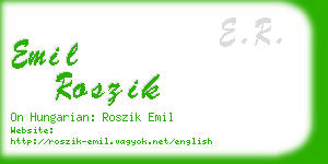 emil roszik business card